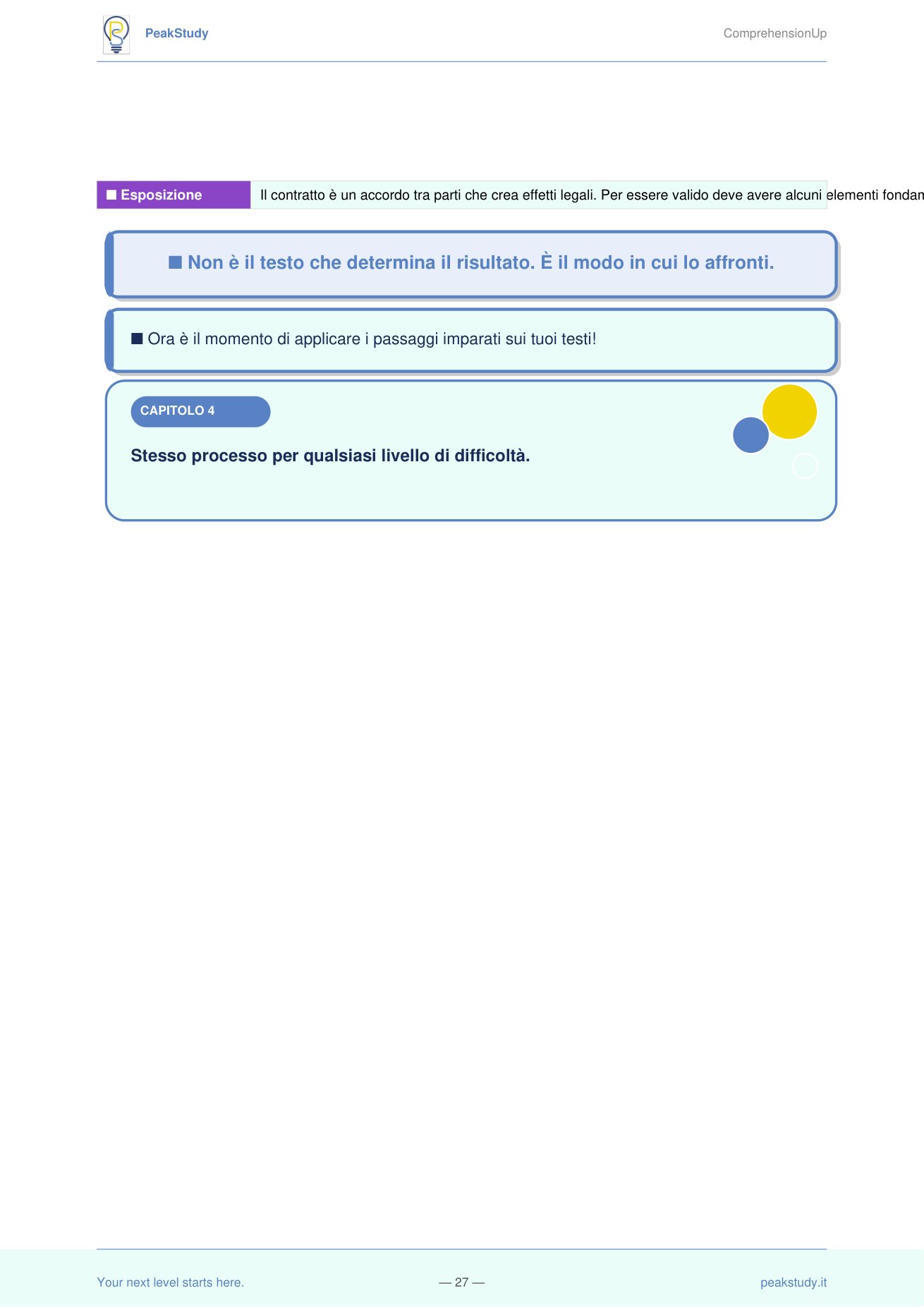 Applicazione reale su un testo