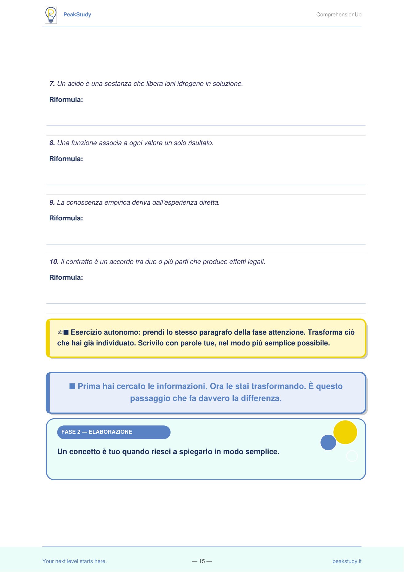 Elaborazione — esercizi pratici